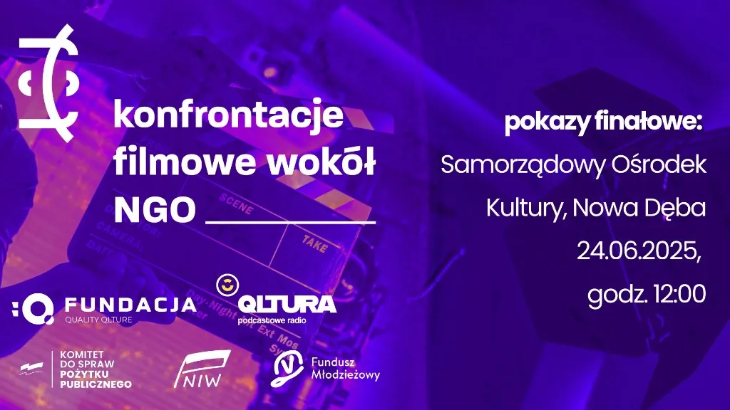 Plakat pokazów finałowych Konfrontacji Filmowych wokół NGO 2025