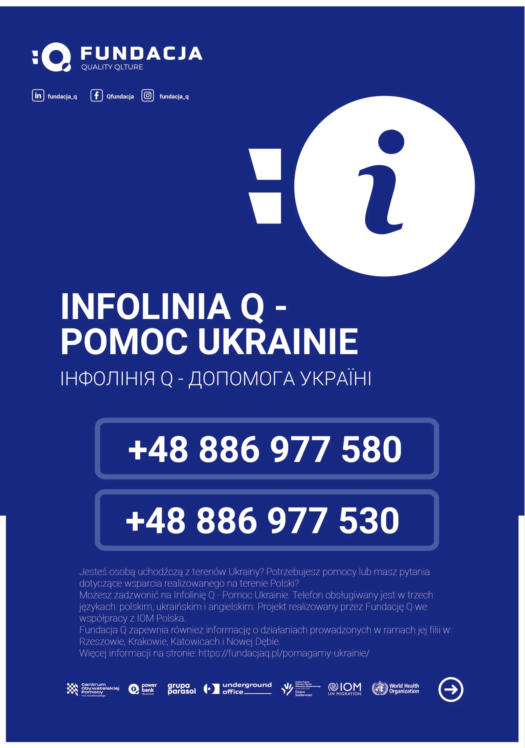 Ulotka informacyjna Infolinii Q (PL)