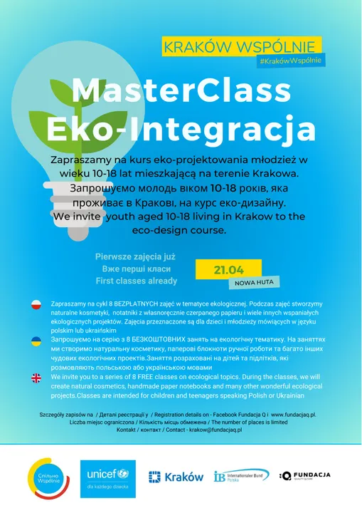 Kraków Wspólnie – Integracja. Master Class